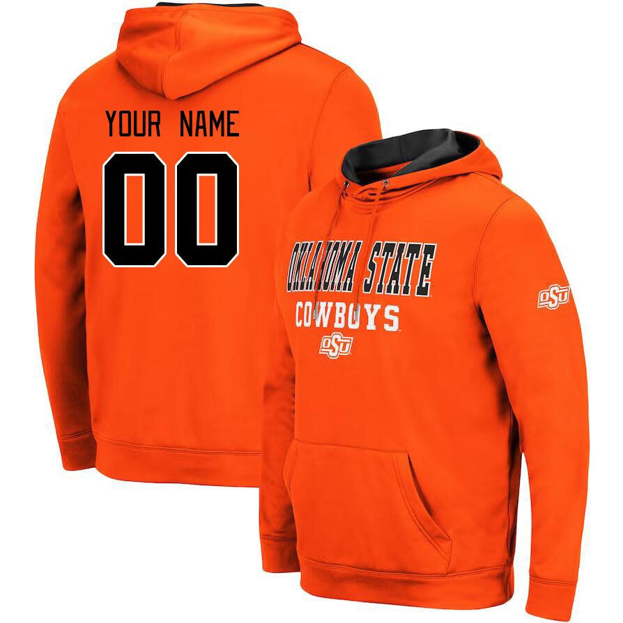 Custom Oklahoma State Cowboys Name And Number College Hoodie-Orange
